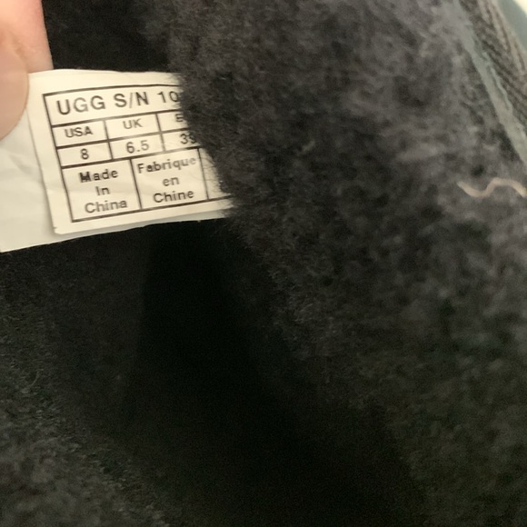 UGG Black Suede Bow Boots ladies size 8 - Picture 5 of 7